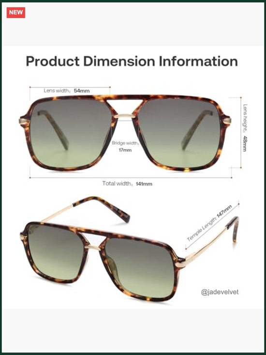 Retro Square Aviator Sunglasses - Polarized UV400 main image 5